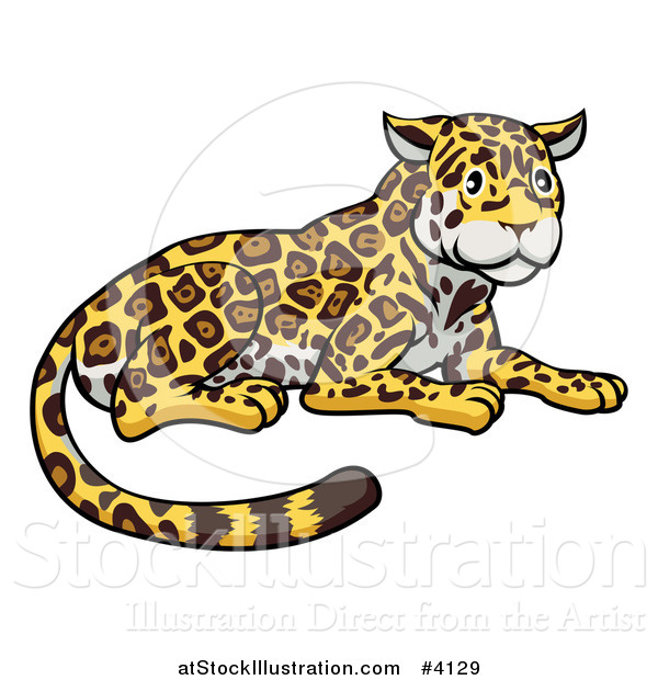 Vector Illustration of a Cute Jaguar Resting