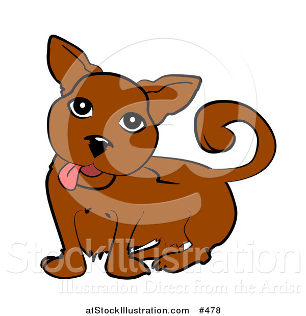 Vector Illustration of a Cute Little Dog Hanging His Tongue out