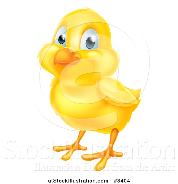 Vector Illustration of a Cute Yellow Easter Chick