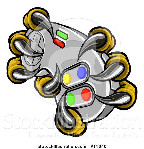 Vector Illustration of a Eagle Talons or Claws Holding out a Video Game Controller