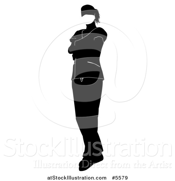 Vector Illustration of a Faceless Black and White Female Surgeon or Nurse