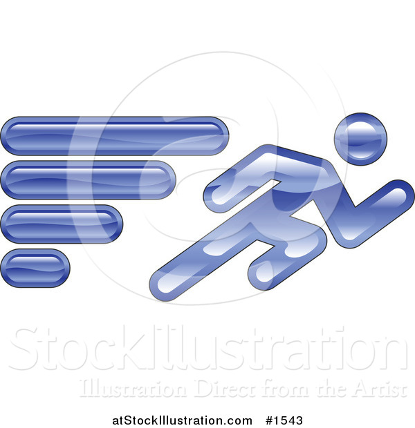 Vector Illustration of a Fast Human Figure Sprinting with Speed Lines