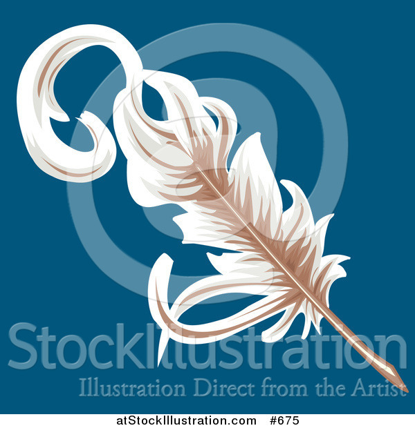 Vector Illustration of a Feather Plum Quill