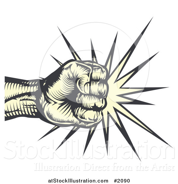 Vector Illustration of a Fist Making Impact