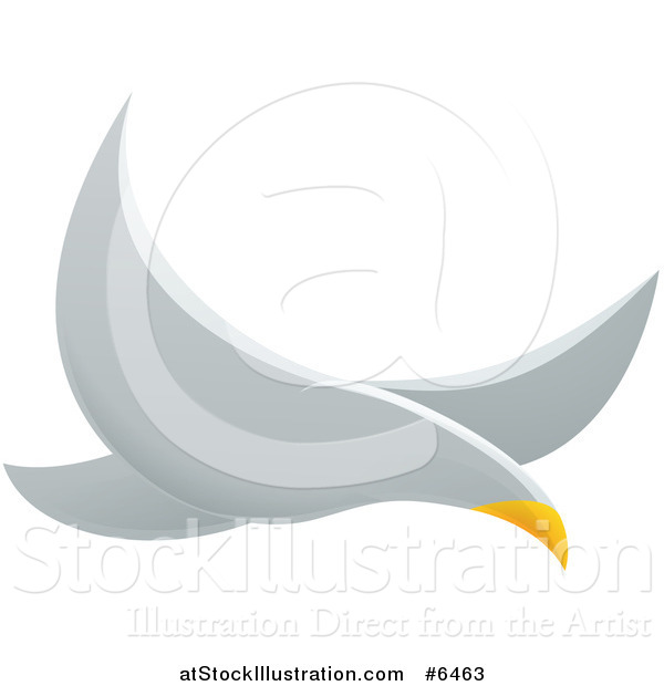 Vector Illustration of a Flying White Dove