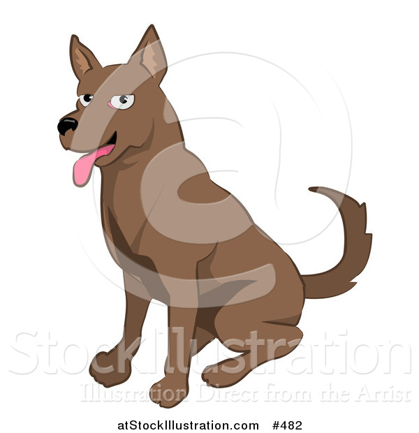 Vector Illustration of a Friendly Brown Dog