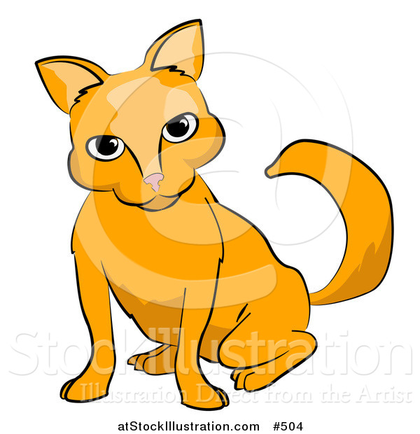 Vector Illustration of a Frisky Orange Cat
