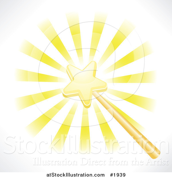 Vector Illustration of a Glowing Star Wand