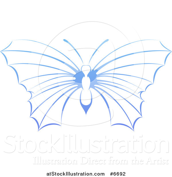 Vector Illustration of a Gradient Blue Butterfly