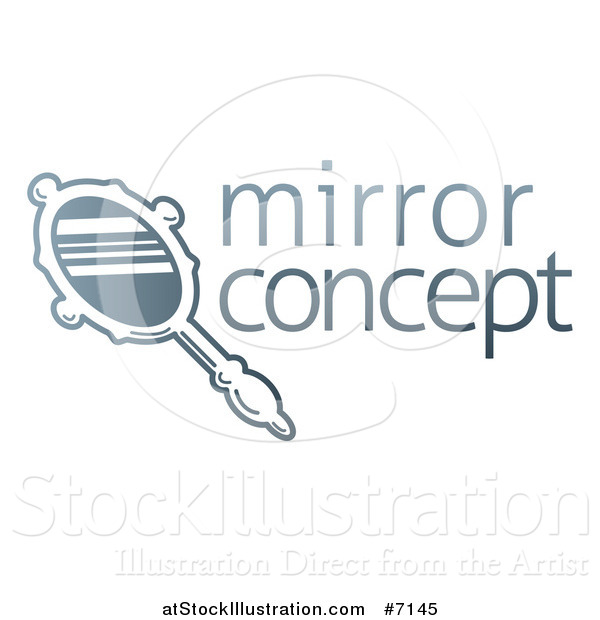 Vector Illustration of a Gradient Hand Mirror and Sample Text