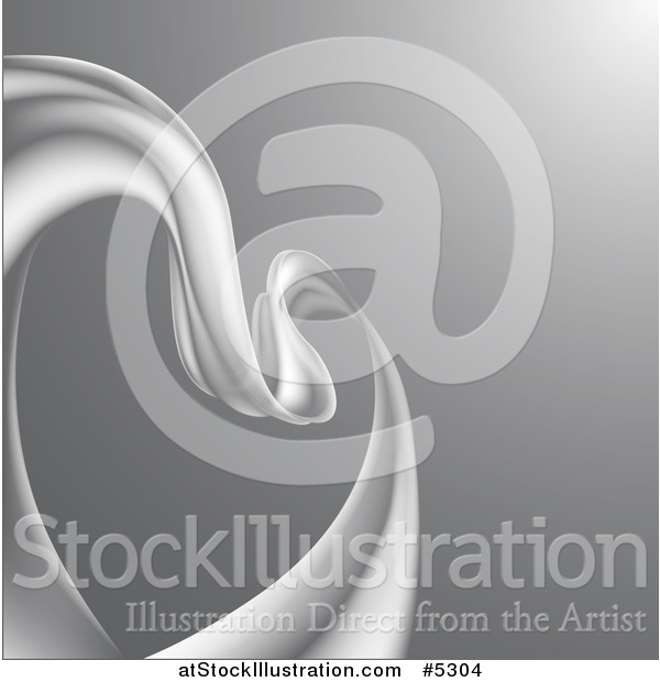 Vector Illustration of a Grayscale Ribbon Heart and Text Space