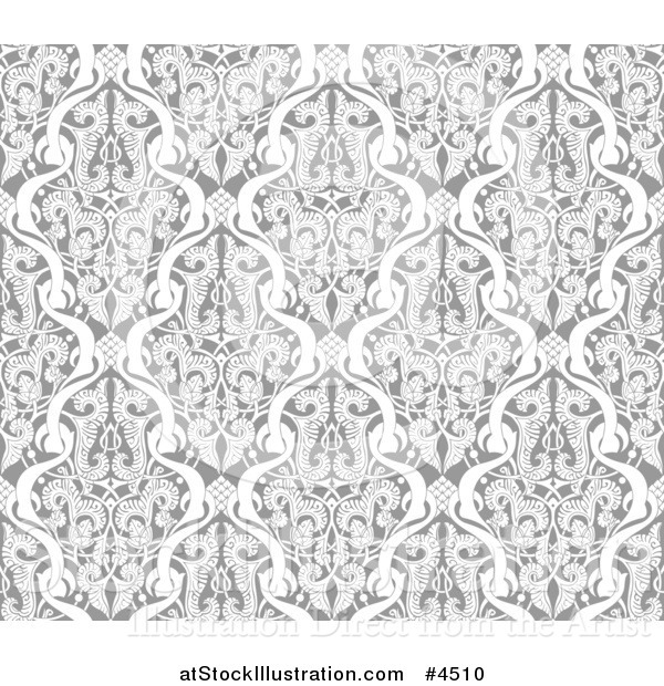 Vector Illustration of a Grayscale Seamless Islamic Motif Pattern
