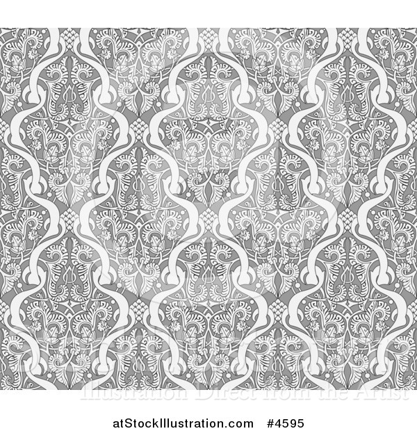 Vector Illustration of a Grayscale Seamless Middle Eastern Pattern