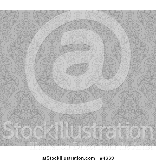 Vector Illustration of a Grayscale Seamless Middle Eastern Pattern