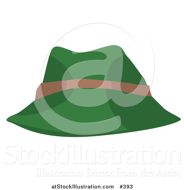 Vector Illustration of a Green and Tan Hat