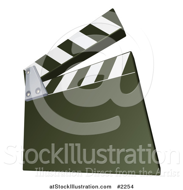 Vector Illustration of a Green Clapperboard