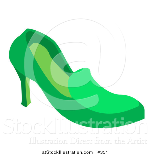 Vector Illustration of a Green High Heel Shoe