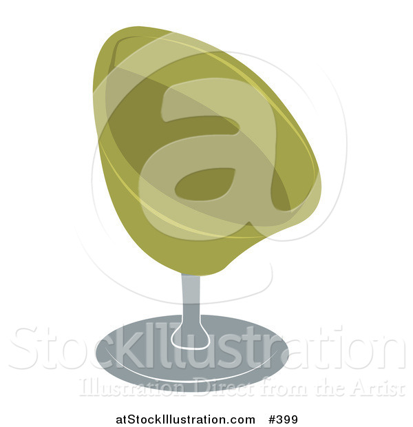 Vector Illustration of a Green Oval Chair