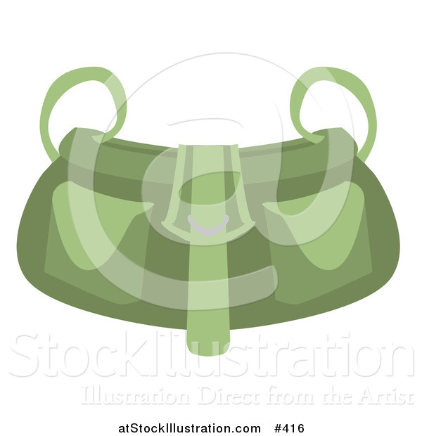 Vector Illustration of a Green Shoulder Bag Purse