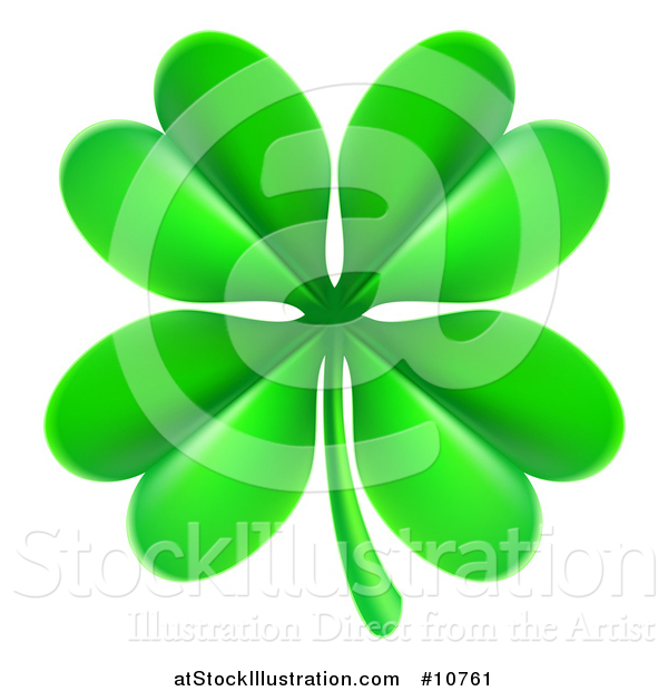 Vector Illustration of a Green St Patricks Day Four Leaf Clover