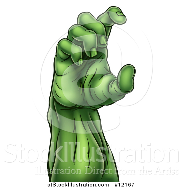 Vector Illustration of a Green Zombie Hand