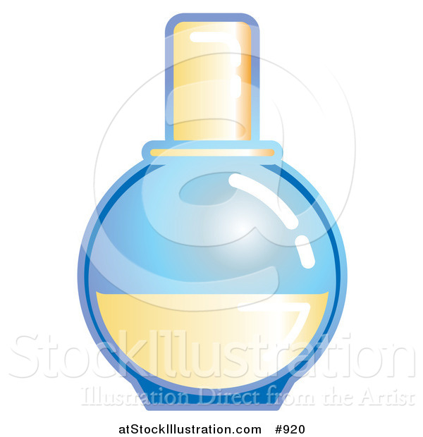 Vector Illustration of a Half Empty Glass Bottle of Ladie's Perfume or Men's Cologne