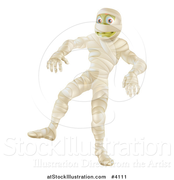 Vector Illustration of a Halloween Mummy Walking
