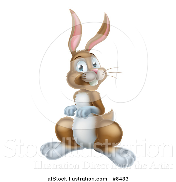 Vector Illustration of a Happy Brown Rabbit