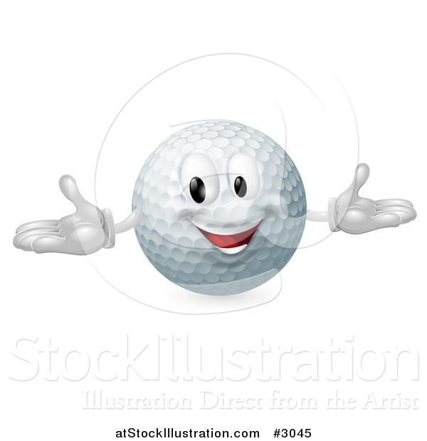 Vector Illustration of a Happy Golf Ball Mascot