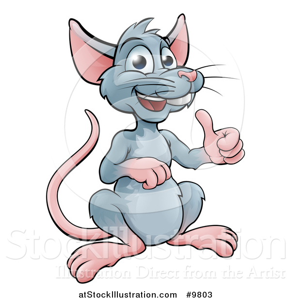 Vector Illustration of a Happy Mouse Giving a Thumb up