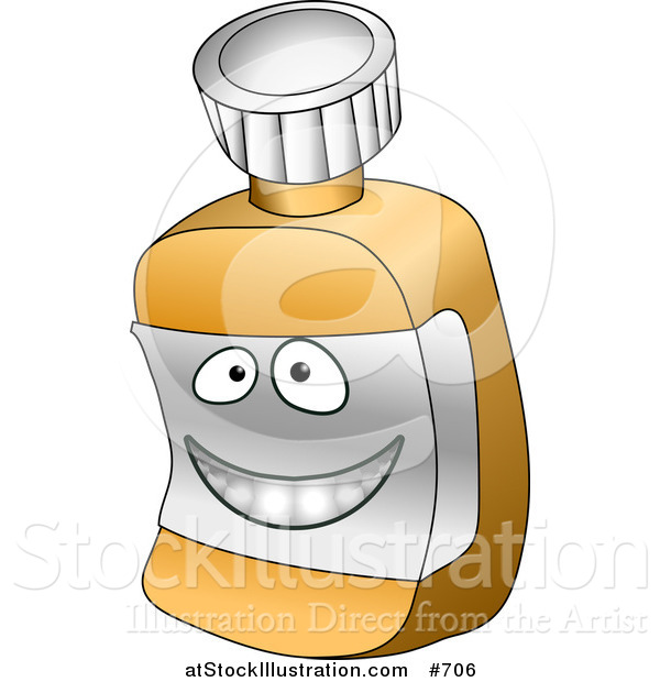 Vector Illustration of a Happy Pill Bottle Character