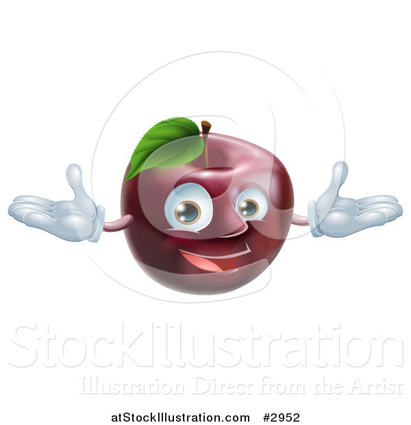 Vector Illustration of a Happy Red Apple Mascot