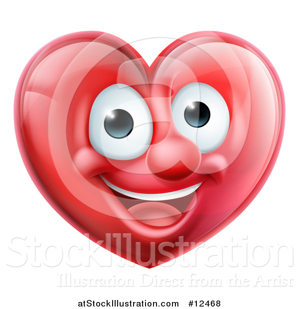 Vector Illustration of a Happy Red Love Heart Mascot