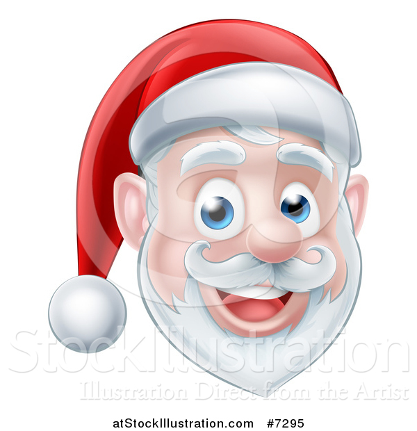 Vector Illustration of a Happy Santa Claus Face