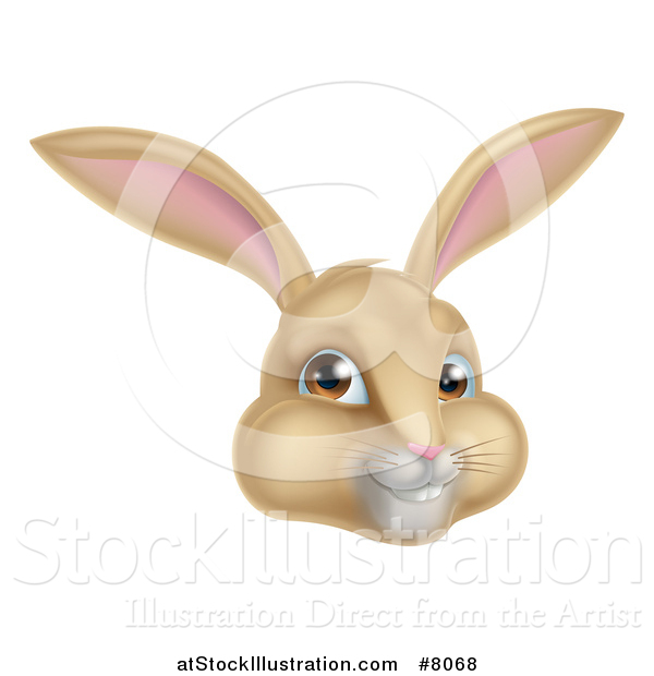 Vector Illustration of a Happy Tan Easter Bunny Rabbit Face