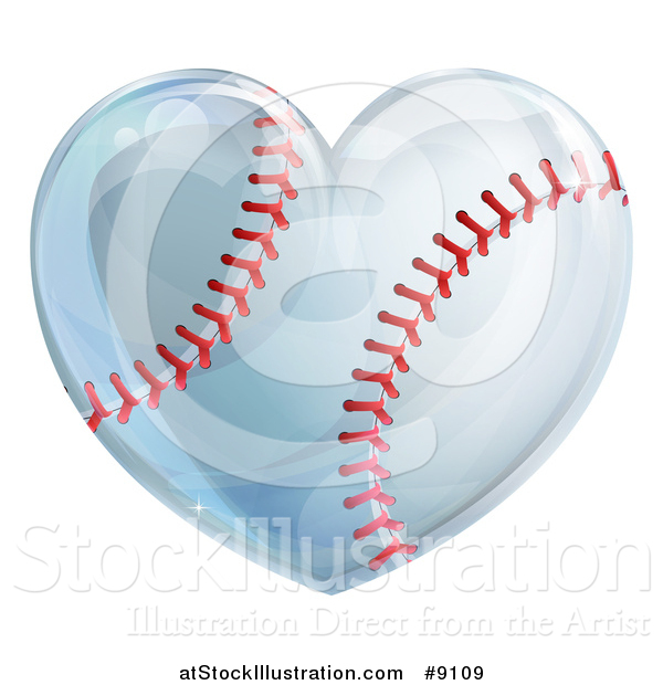 Vector Illustration of a Heart Baseball