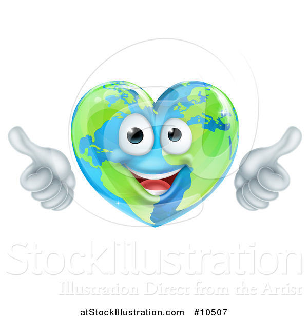 Vector Illustration of a Heart Character Giving Two Thumbs up