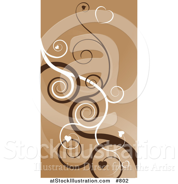 Vector Illustration of a Heart Swirls Abstract Background