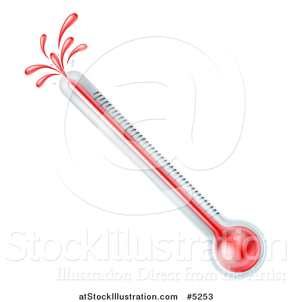 Vector Illustration of a Hot Thermometer Exploding from the End