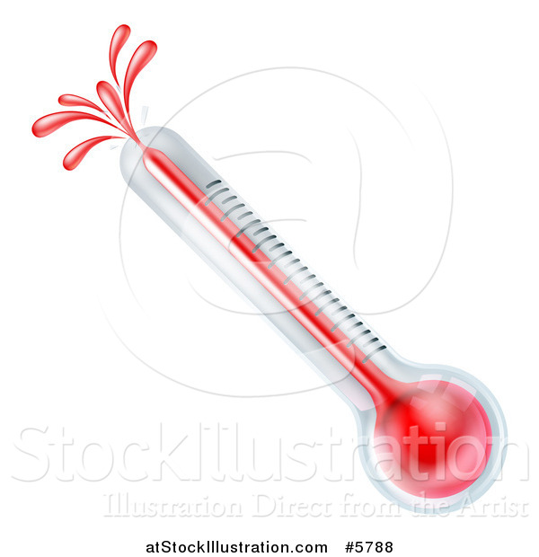 Vector Illustration of a Hot Thermometer Exploding out of the End