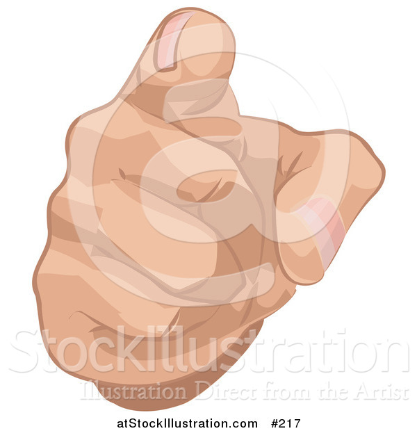 Vector Illustration of a Human Hand Pointing the Blame