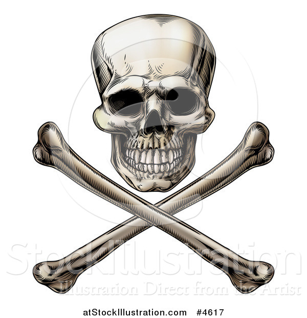 Vector Illustration of a Jolly Roger Skull and Crossbones