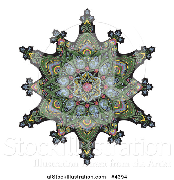 Vector Illustration of a Kaleidoscope Arabic Ottoman Floral Design