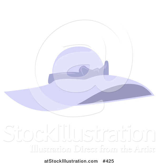 Vector Illustration of a Ladies Purple Sun Hat with a Bow