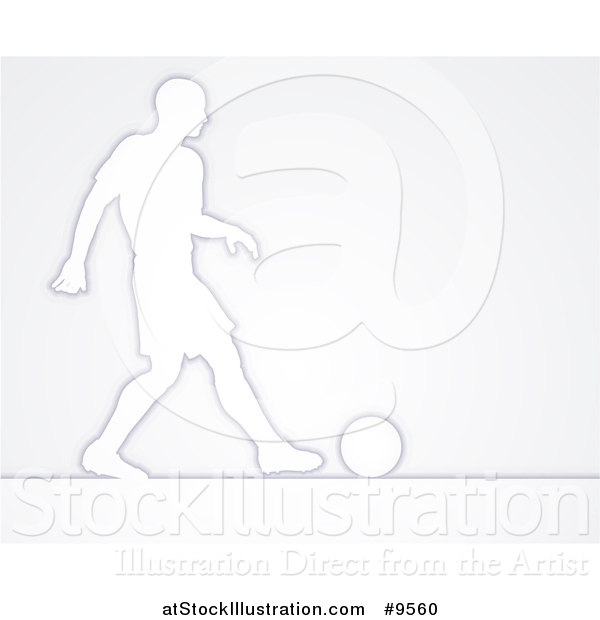 Vector Illustration of a Male Soccer Football Player Kicking the Ball