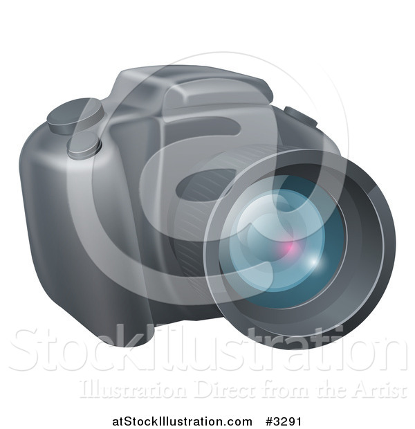 Vector Illustration of a Modern DSLR Camera