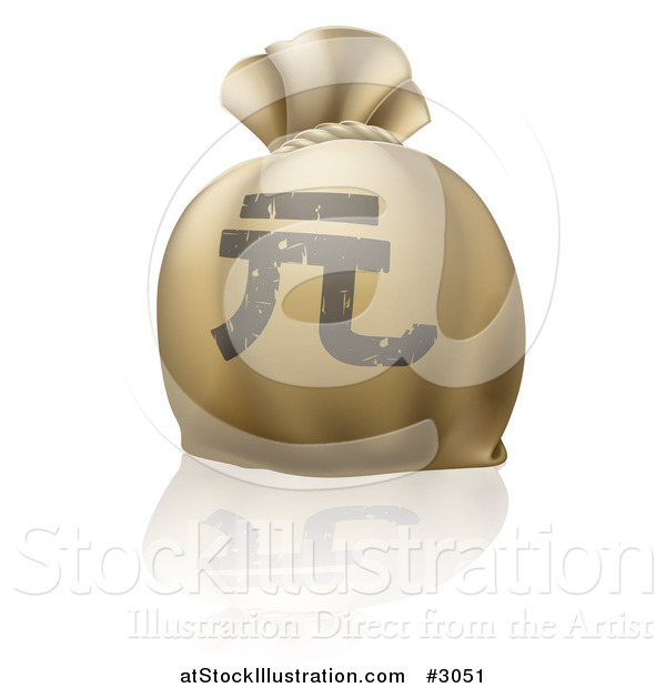 Vector Illustration of a Money Bag Sack with a Chinese Yuan Renminbi Currency Symbol