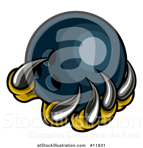 Vector Illustration of a Monster or Eagle Claws Holding a Bowling Ball