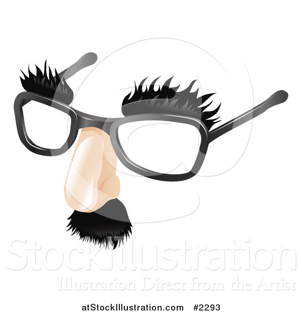 Vector Illustration of a Moustache Eyebrows and Glasses Disguise