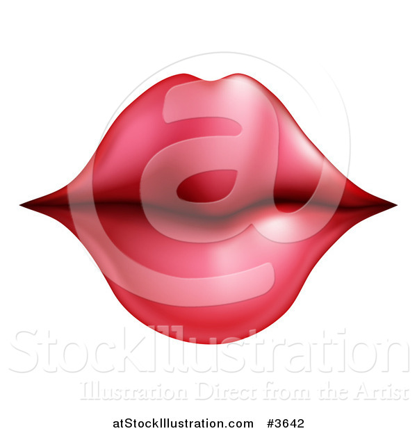 Vector Illustration of a Mouth with Puckered Red Lips